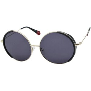Солнцезащитные очки Enni Marco, круглые, оправа: пластик, для женщин, черный