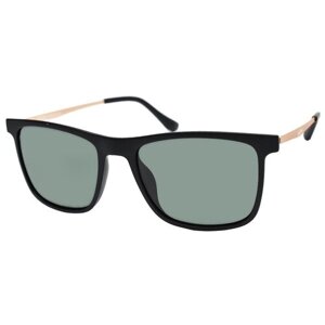 Солнцезащитные очки Enni Marco, прямоугольные, оправа: металл, поляризационные, для мужчин, черный