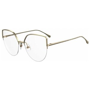 Солнцезащитные очки FENDI, кошачий глаз, оправа: металл, для женщин, золотой