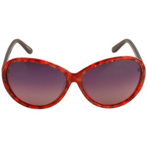 Солнцезащитные очки Fleur, кошачий глаз, оправа: пластик, с защитой от УФ, для женщин, красный