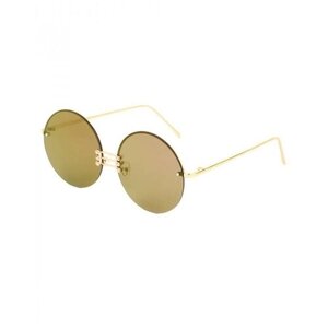 Солнцезащитные очки ForMyGirl, круглые, оправа: пластик, коричневый