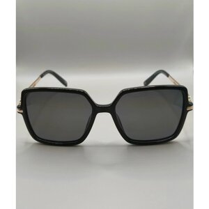 Солнцезащитные очки Genex, квадратные, оправа: металл, для женщин, черный