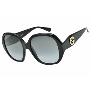 Солнцезащитные очки GUCCI, бабочка, оправа: пластик, градиентные, для женщин, серый