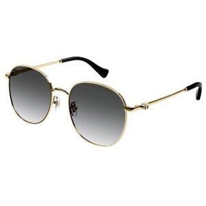 Солнцезащитные очки GUCCI, круглые, оправа: металл, с защитой от УФ, фотохромные, для женщин, золотой