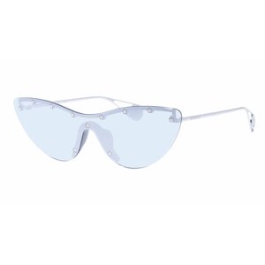 Солнцезащитные очки GUCCI, монолинза, оправа: металл, с защитой от УФ, для женщин, серый