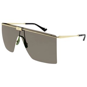 Солнцезащитные очки GUCCI, монолинза, оправа: металл, с защитой от УФ, золотой