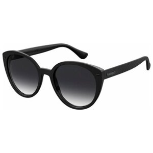 Солнцезащитные очки havaianas, кошачий глаз, оправа: пластик, с защитой от УФ, для женщин, черный