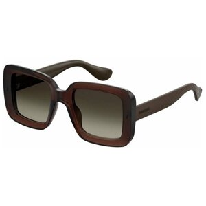 Солнцезащитные очки havaianas, прямоугольные, оправа: пластик, для женщин, коричневый
