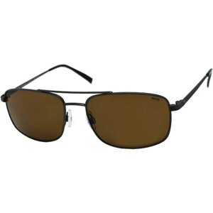 Солнцезащитные очки Invu, прямоугольные, оправа: металл, поляризационные, с защитой от УФ, для мужчин, коричневый