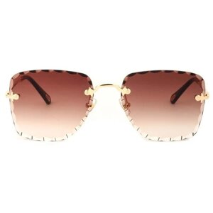 Солнцезащитные очки Keluona, квадратные, оправа: металл, градиентные, для женщин, золотой