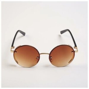Солнцезащитные очки , круглые, градиентные, с защитой от УФ, для женщин, коричневый