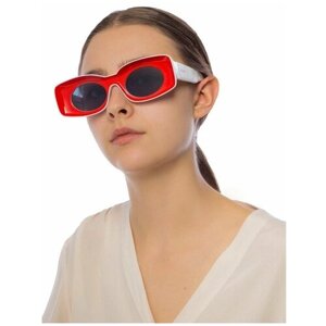 Солнцезащитные очки , круглые, коралловый