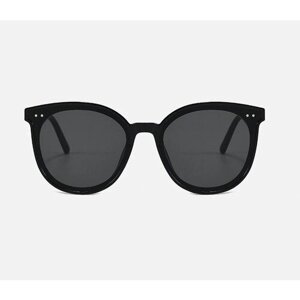 Солнцезащитные очки , круглые, оправа: пластик, поляризационные, с защитой от УФ, черный