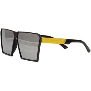Солнцезащитные очки , квадратные, оправа: пластик, складные, с защитой от УФ, черный