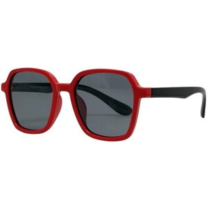 Солнцезащитные очки , квадратные, оправа: пластик, ударопрочные, с защитой от УФ, поляризационные, для женщин, красный