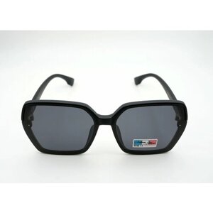Солнцезащитные очки , квадратные, поляризационные, для женщин, черный