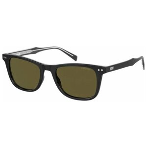 Солнцезащитные очки Levi's, прямоугольные, оправа: пластик, с защитой от УФ, для мужчин, черный
