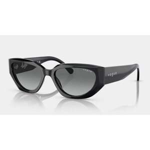 Солнцезащитные очки Luxottica, прямоугольные, оправа: пластик, с защитой от УФ, для женщин, черный