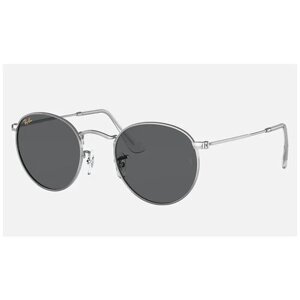 Солнцезащитные очки Luxottica RB 3447 9198B1, круглые, оправа: металл, с защитой от УФ, серебряный
