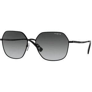 Солнцезащитные очки Luxottica, шестиугольные, оправа: металл, с защитой от УФ, для женщин, черный