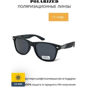 Солнцезащитные очки MARX, вайфареры, оправа: пластик, поляризационные, с защитой от УФ, коричневый