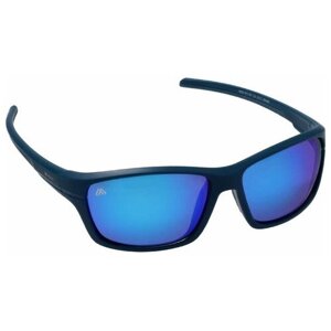 Солнцезащитные очки Mikado, прямоугольные, оправа: пластик, поляризационные, зеркальные, синий