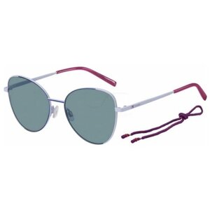 Солнцезащитные очки Missoni, кошачий глаз, оправа: металл, с защитой от УФ, для женщин, синий