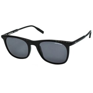 Солнцезащитные очки Montblanc, вайфареры, оправа: пластик, черный