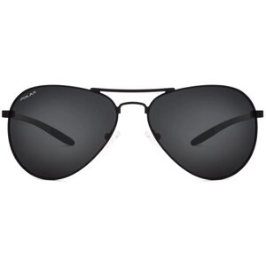 Солнцезащитные очки POLAR, авиаторы, оправа: металл, поляризационные, с защитой от УФ, черный
