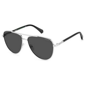 Солнцезащитные очки Polaroid, авиаторы, с защитой от УФ, серебряный