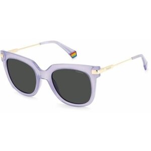 Солнцезащитные очки Polaroid, кошачий глаз, поляризационные, с защитой от УФ, для женщин, золотой