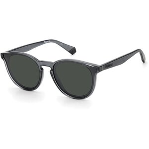 Солнцезащитные очки Polaroid, круглые, с защитой от УФ, поляризационные, серый