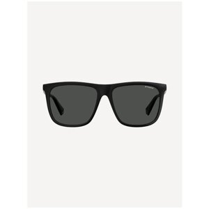 Солнцезащитные очки Polaroid, квадратные, оправа: пластик, поляризационные, с защитой от УФ, черный