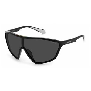 Солнцезащитные очки Polaroid, монолинза, спортивные, устойчивые к появлению царапин, с защитой от УФ, поляризационные, черный