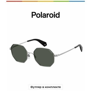 Солнцезащитные очки Polaroid Polaroid PLD 6067/S 79D M9 PLD 6067/S 79D M9, серебряный, серый