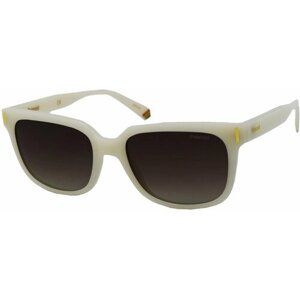 Солнцезащитные очки Polaroid, прямоугольные, оправа: пластик, для женщин, белый