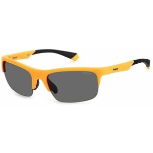 Солнцезащитные очки Polaroid, прямоугольные, спортивные, поляризационные, с защитой от УФ, оранжевый