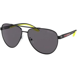 Солнцезащитные очки Prada, авиаторы, оправа: металл, для мужчин, черный