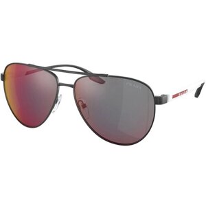 Солнцезащитные очки Prada, авиаторы, зеркальные, с защитой от УФ, для мужчин, красный