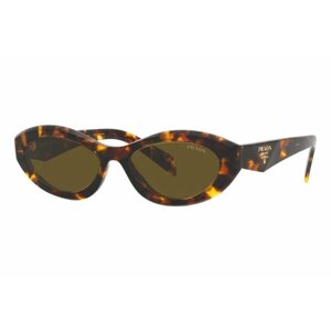 Солнцезащитные очки Prada, кошачий глаз, с защитой от УФ, для женщин, коричневый