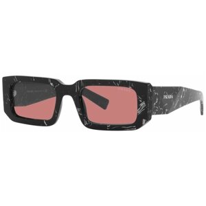 Солнцезащитные очки Prada, прямоугольные, оправа: пластик, с защитой от УФ, для мужчин, черный