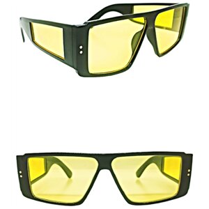 Солнцезащитные очки , прямоугольные, оправа: пластик, для мужчин, черный
