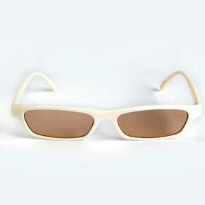 Солнцезащитные очки , прямоугольные, оправа: пластик, для женщин, бежевый