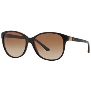 Солнцезащитные очки Ralph Lauren, кошачий глаз, оправа: пластик, градиентные, для женщин, коричневый