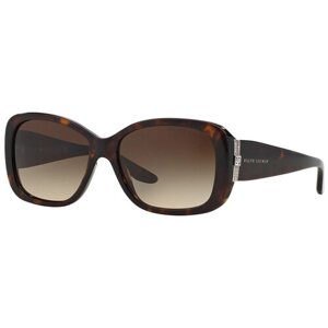 Солнцезащитные очки Ralph Lauren, прямоугольные, оправа: пластик, градиентные, для женщин, коричневый
