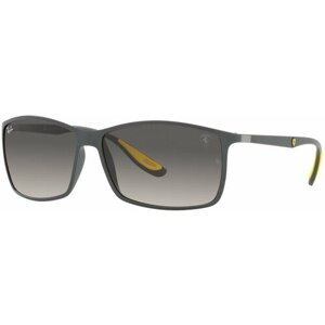 Солнцезащитные очки Ray-Ban, прямоугольные, оправа: пластик, градиентные, с защитой от УФ, серый