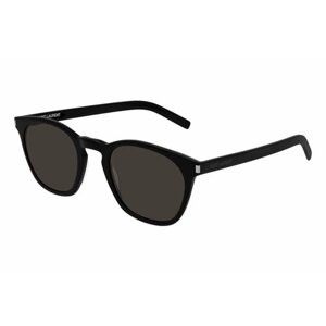 Солнцезащитные очки Saint Laurent, квадратные, оправа: пластик, черный