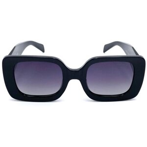 Солнцезащитные очки Smakhtin'S eyewear & accessories, бабочка, оправа: пластик, поляризационные, с защитой от УФ, градиентные, для женщин, черный