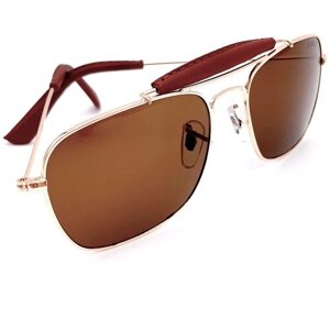 Солнцезащитные очки Smakhtin'S eyewear & accessories, прямоугольные, с защитой от УФ, коричневый