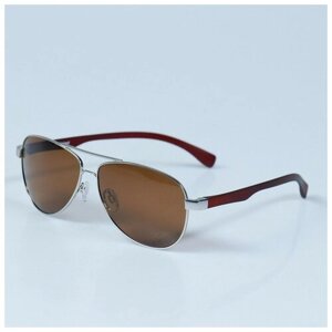 Солнцезащитные очки SPG, авиаторы, поляризационные, для мужчин, коричневый